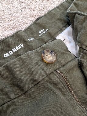 Old Navy Boy's Slim Fit Olive Khaki Dress Pants 31x30